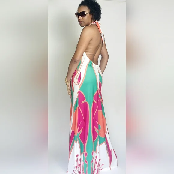 007. 🔴 CLEARANCE SALE - HALTER MAXI BACKLESS DRESS - Picture 2 of 2